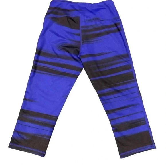 Z by Zella High Waist crop athletic leggings, key pocket, Blue/Black - Picture 1 of 8